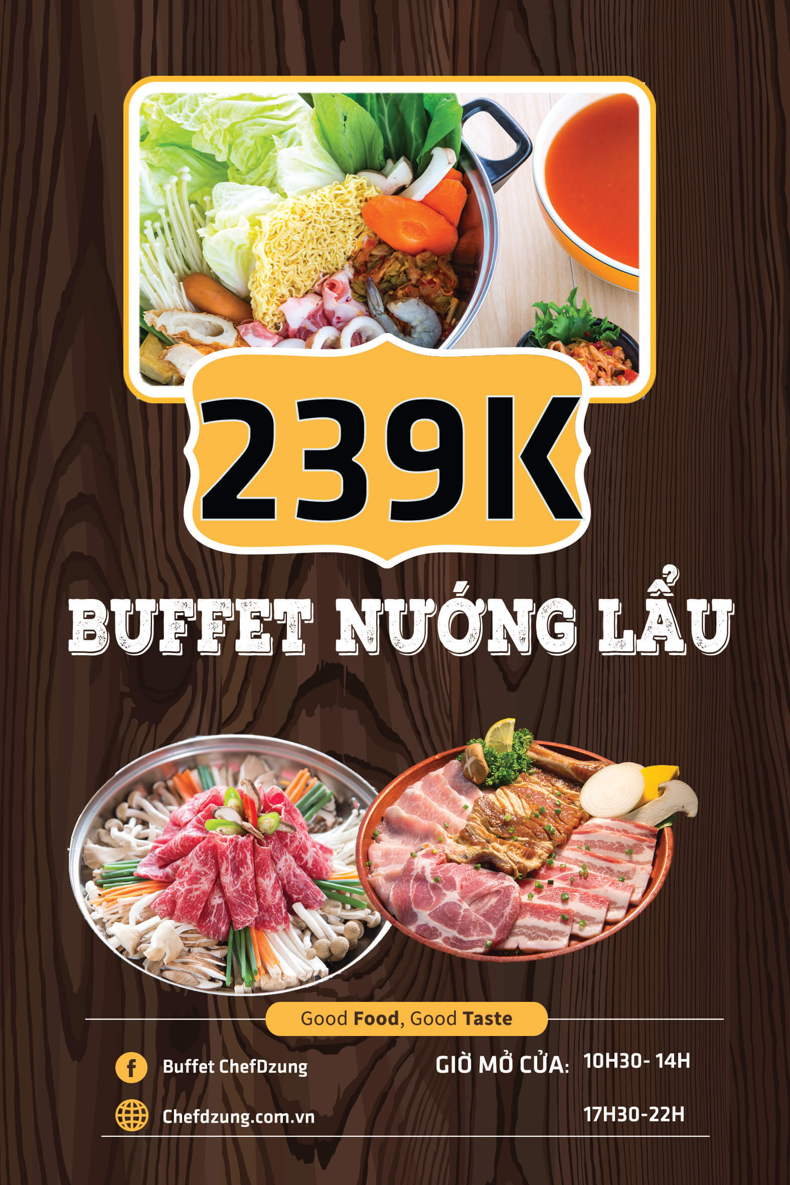 Menu Buffet Nướng Lẩu 239K